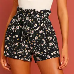 Женский эластичный Цветочный Пояс с принтом бандажные шорты летние модные повседневные короткие брюки короткие feminino