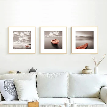 

Modern Ship Boat Landscape Canvas Painting Seascape Print Poster Home Living Room Bedroom Decoration Wall Art Painting