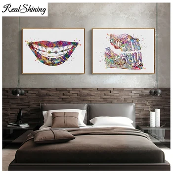 

5D Full Square/Round Dental Teeth Anatomy Tooth Row Medical Art Teeth Roots Molar Incisor Dentist Clinic diamond painting FS7110