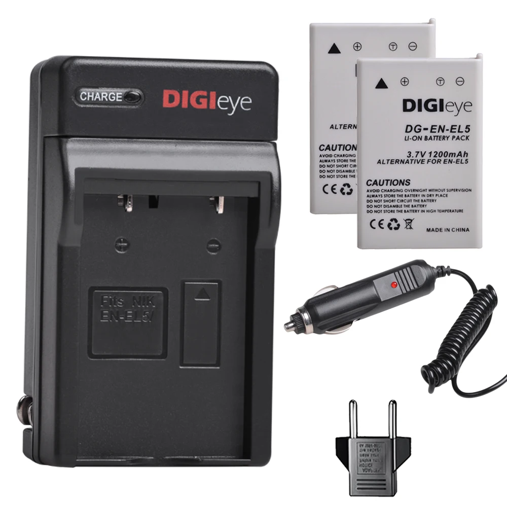 En-El5 Enel5 Batterie + Kit Caricabatterie Per Nikon Coolpix 3700 4200 P80 P90 P100 P510 P520 P530 P5000 P5100