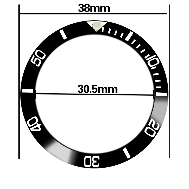 Запасные части для часов, 38 мм черный керамический ободок подходит для 40 мм Sub автоматические часы