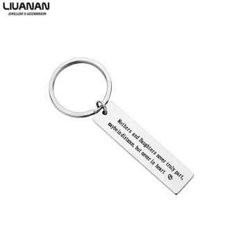 

Mothers and Daughters Never Truly Part Keychain Gift for Mother Daughter Birthday Graduation Key Chain Jewelry Quote Inspiration