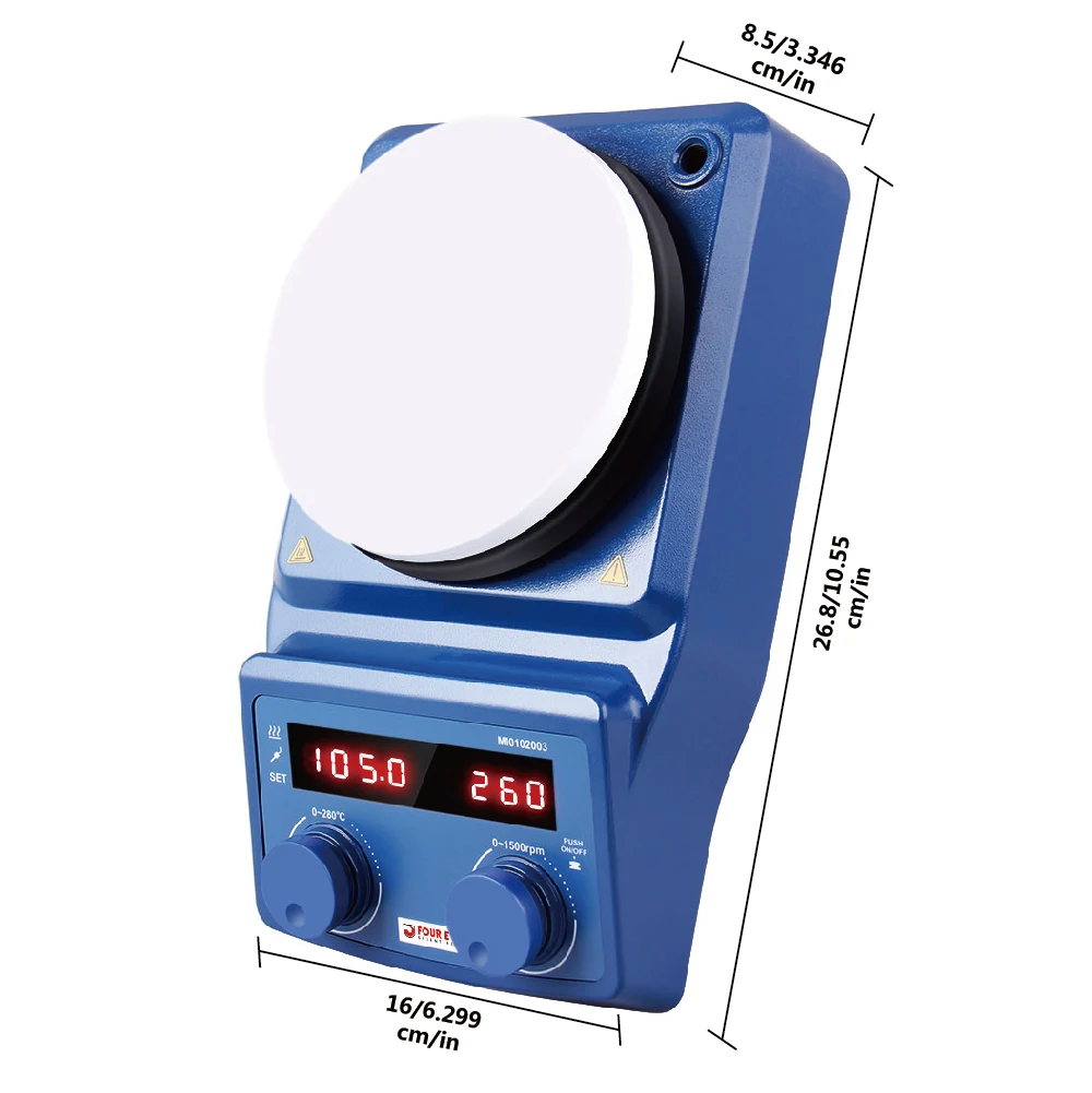 Laboratory Digital Hot Plate Magnetic Stirrer With Hotplate 3L Laboratory Hotplate Mixer, Heating Temperature Up to 280&deg;C
