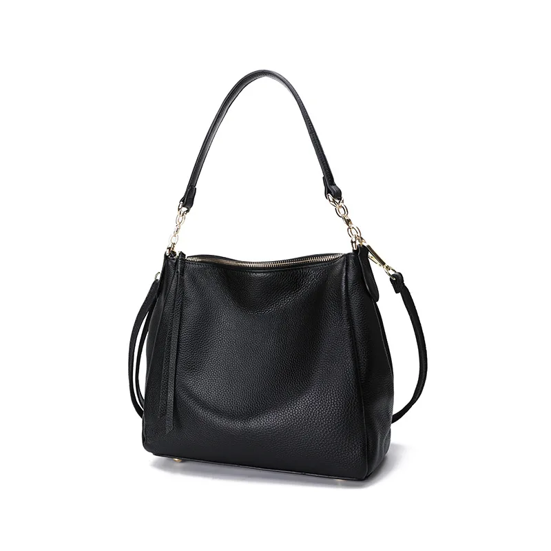 BRIGGS/Высококачественная женская сумка из натуральной кожи, модная повседневная сумка-тоут, мягкая кожаная женская сумка на плечо, женская сумка-мешок через плечо