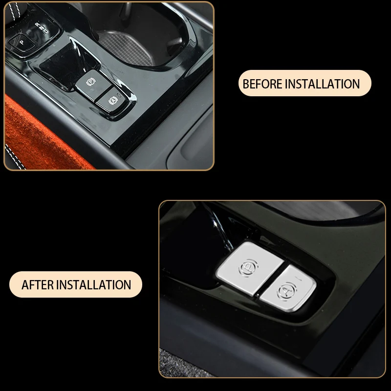 car Accessories for volvo xc40 2017 2018 2019 2020 2021 2022 electronic handbrake P light button sequin Protector car sticker