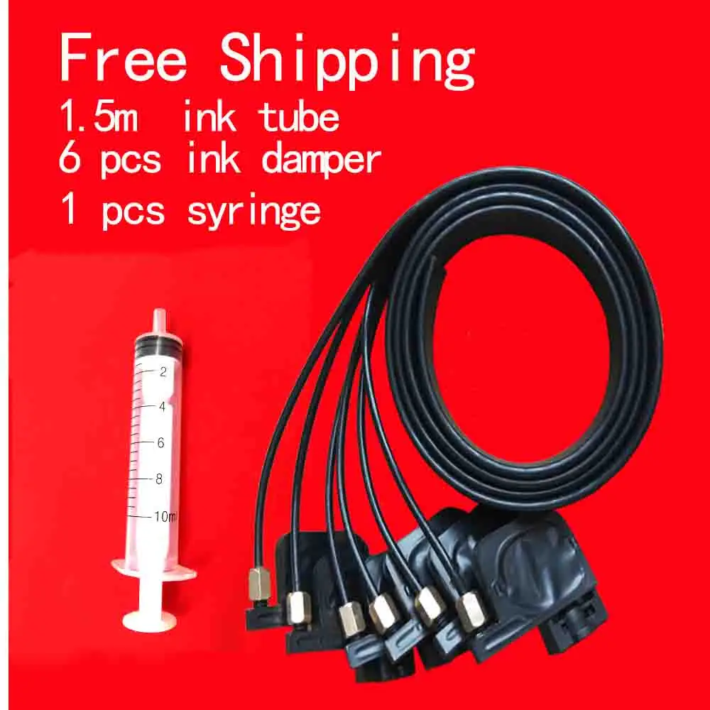 

1.5m 6 color uv ink tube hose pipe pipe line with uv square small damper screw nuts oring for For Epson R330 R290 T50 L800 1390