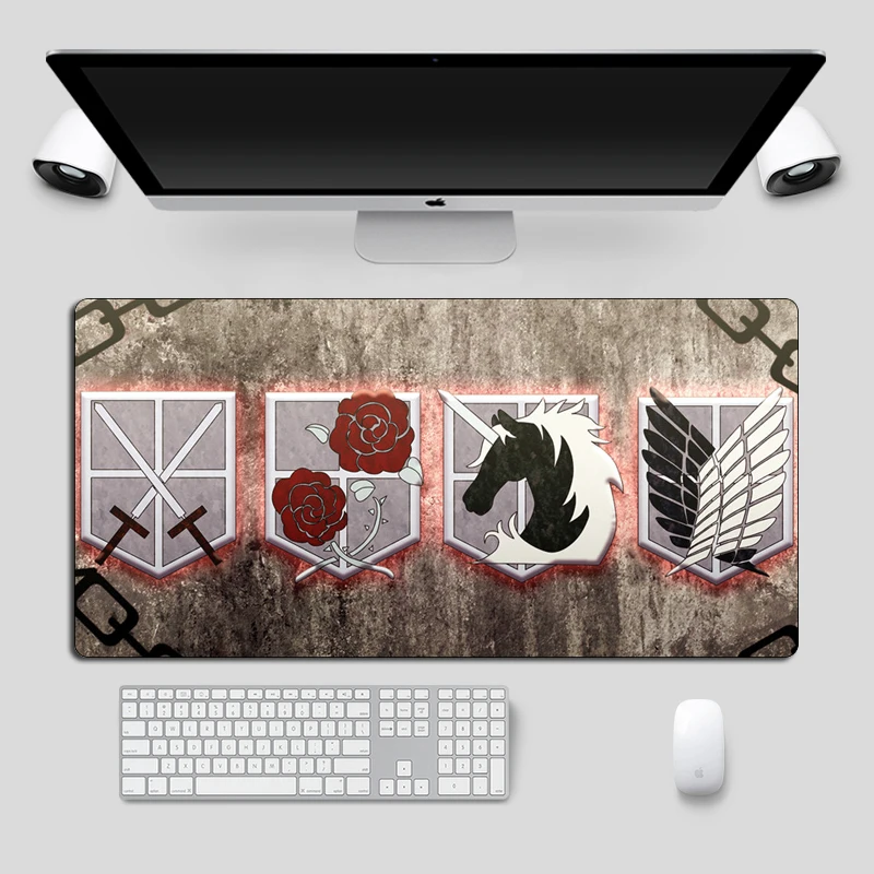 

Attack on Titan Anime Mousepad Large 60x30cm Durable Rubber Gaming Mouse pad Gamer Locking Edge Laptop Desk Mat Keyboard pad