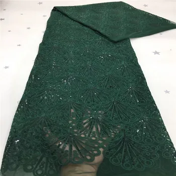 

2020 green New Design African sequins Lace Fabric Wholesale French Lace Fabric High Quality Nigerian Tulle Sequins Lace Fabric