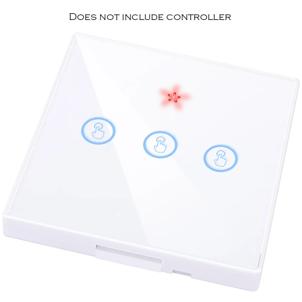 3 gang Switch WHITE Домашний Беспроводной светильник с сенсорным выключателем, Радиочастотный пульт дистанционного управления, стеклянный экран 1, 2, 3 банды, настенная панель, кнопка, приемник, светодиодный светильник - Цвет: 3 gang Switch WHITE