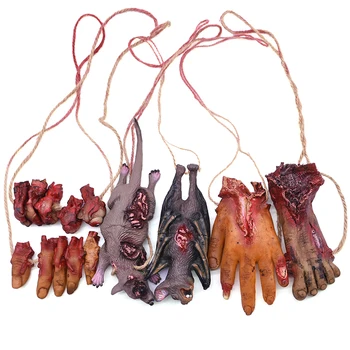 

1Pcs Latex Scary Mouse bat human organs Shape Props Halloween Hanging Ornament Decoration for Home Halloween Party Supplies