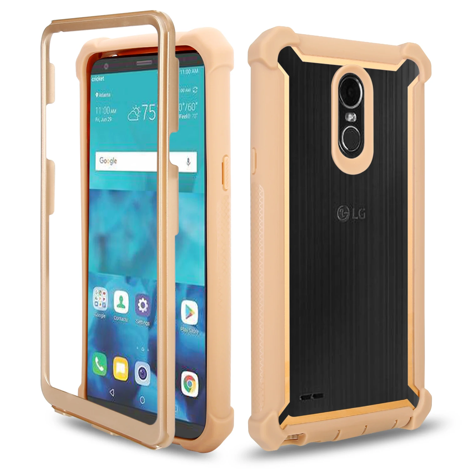 Ультра тонкий, несмотря на экстремальные прочный чехол для LG Stylo 5 4 Plus всего тела защитный ударостойкий, защита от падений ударопрочная крышка для LG Aristo 2 3 - Цвет: Gold