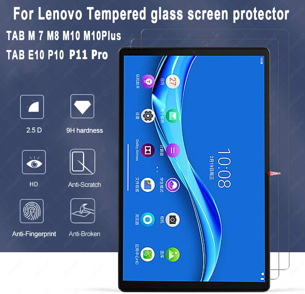 HD закаленное стекло для планшета Lenovo Teb M10 Plus P11 Pro 11 5 M7 M8 E10 P10 Защитная пленка