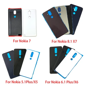

New Back Glass Rear Cover For Nokia 7 7.1 / 5.1 Plus / X5 / 6.1 Plus / X6 / 8.1 / X7 Battery Door Housing Battery back cover