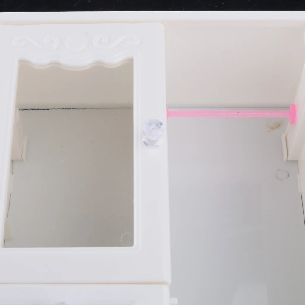 Dollhouse Miniature Bedroom Furniture Storage Wardrobe Closet for Kids Gift