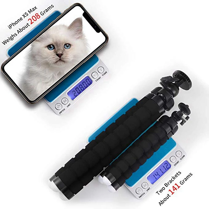 Led Ring Light Octopus Portable Flexible Tripod Stand Holder& Cell Phone Holder Compatible with All Smart Phone, for Selfie, Yo