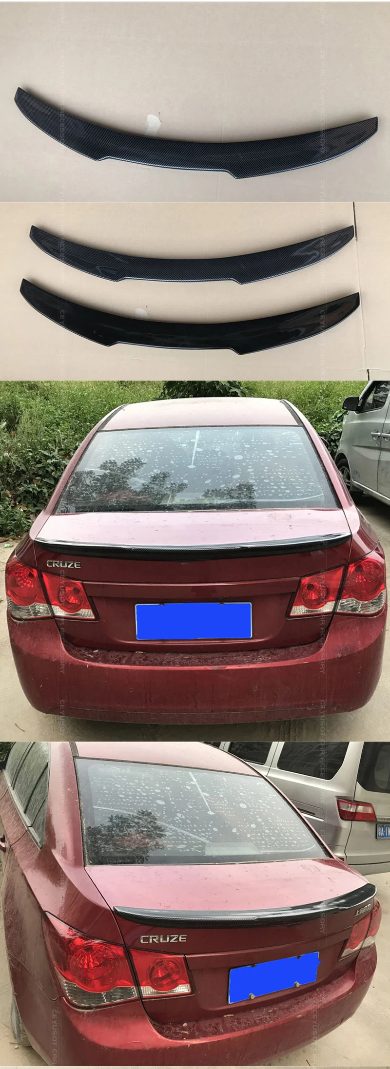Карбоновое волокно, спойлер cruze 2010- для Chevrolet cruze, высокое качество, задний спойлер для автомобиля, спойлер для багажника, цветные аксессуары для заднего крыла