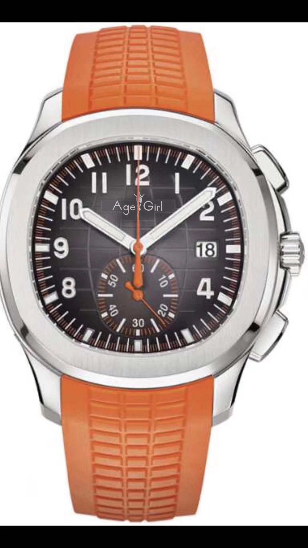 Роскошные брендовые новые автоматические механические мужские серебристые и черные резиновые сапфировые часы из нержавеющей стали с прозрачным стеклом черные спортивные часы AAA - Цвет: Orange