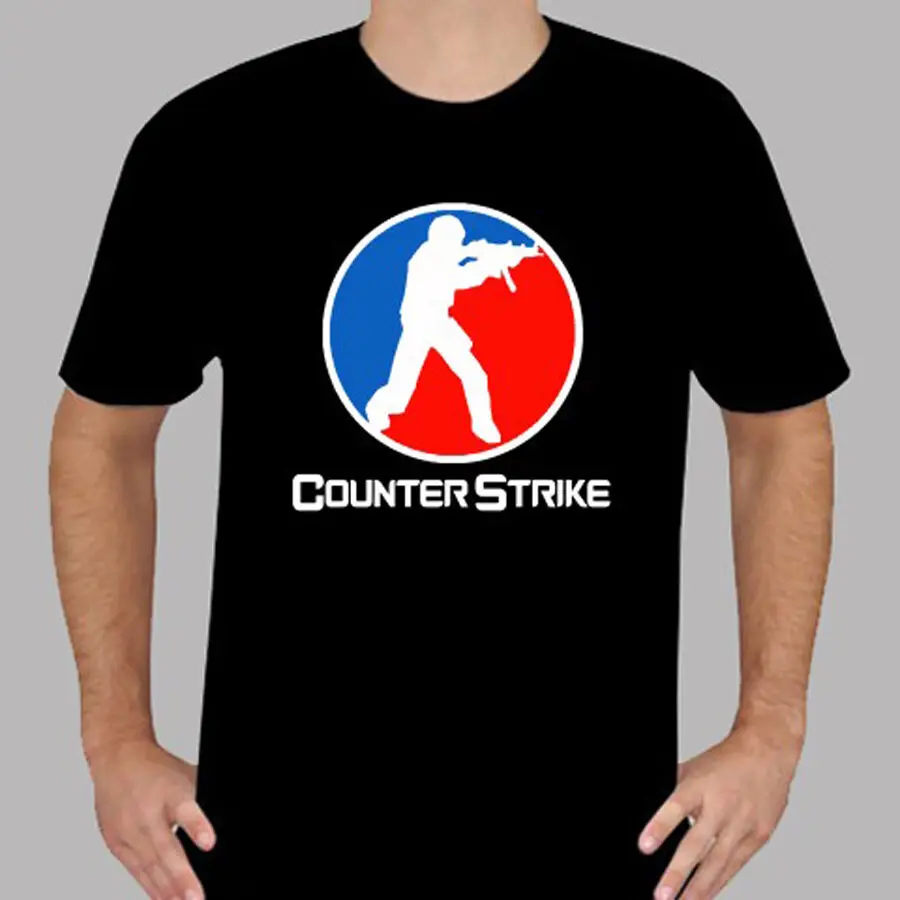 Новый логотип Counter Strike онлайн игра мужская Черная Футболка размер S до 3XL |