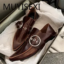 Женские лоферы из натуральной кожи с изображением голливудских кинозвезд; слипоны с острым носком на каблуке 1,5 см; обувь с металлической пряжкой; AF14 muyisex