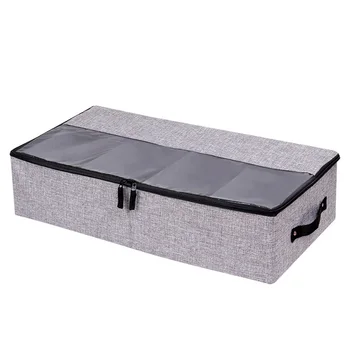 

With Handle Zipper Breathable PP Board Shoe Dorm Clothes Square Storage Box Organizer Under The Bed