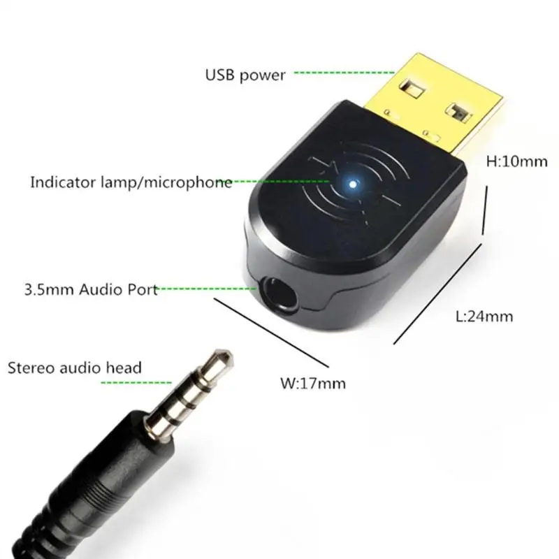 502 USB Bluetooth 5,0 Handsfree 3,5 мм AUX автомобильный Bluetooth кабель-приемник комплект