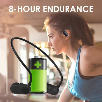 

V3 Bone Conduction Earphones Music Player Built-in 8G Memory IPX8 Earhook Waterproof Headset Headphones for Swimming Sports