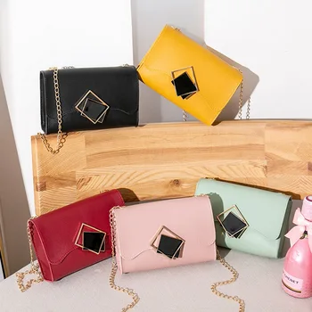 

Small Crossbody Bags For Women 2019 Mini PU Leather Shoulder Messenger Bag For Girl Yellow Bolsas Ladies Chain Phone Purse