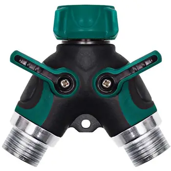 

Garden 2-Way Distributor Water Flow Zinc Alloy Y Hose Splitters Connector Regulable Practical Faucet Garden Water Connectors