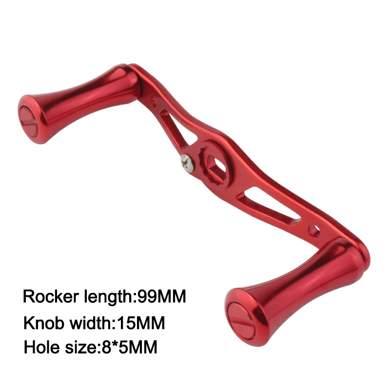 Красный EKFan Water Drop Fishing Reel Handle Hole Size 8*5mm Aluminum Alloy Fishing Reel Handle for Baitcasting Fishing Reel - Цвет: Красный