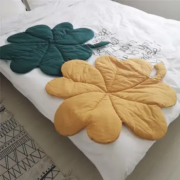 

Newborn Baby Cotton Carpet Lucky Four Leaf Shape Crawling Play Mat Rug Kid Children Room Decorations 85cm