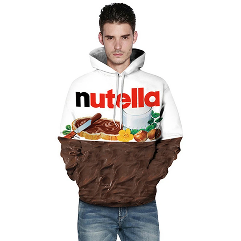  Lyprerazy Women/Men Hoodie Print Nutella Food Hip Hop Casual Style Tops New Fashion Brand Pullovers