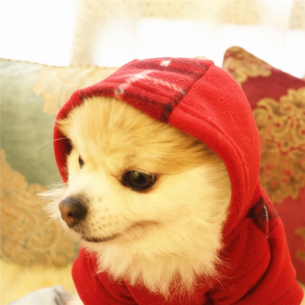Pet зимнее пальто Pet толстовки с капюшоном, пальто, одежда для собак, хлопковая Флисовая теплая собака пальто на флисе с Косплэй костюм домашних животных в клетку