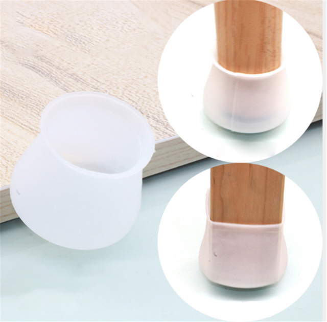 PCs PVC Round Chair Socks Furniture Table Chair Leg Floor Feet Cap Cover Silicone Protector Living Room Bedroom 4x3cm