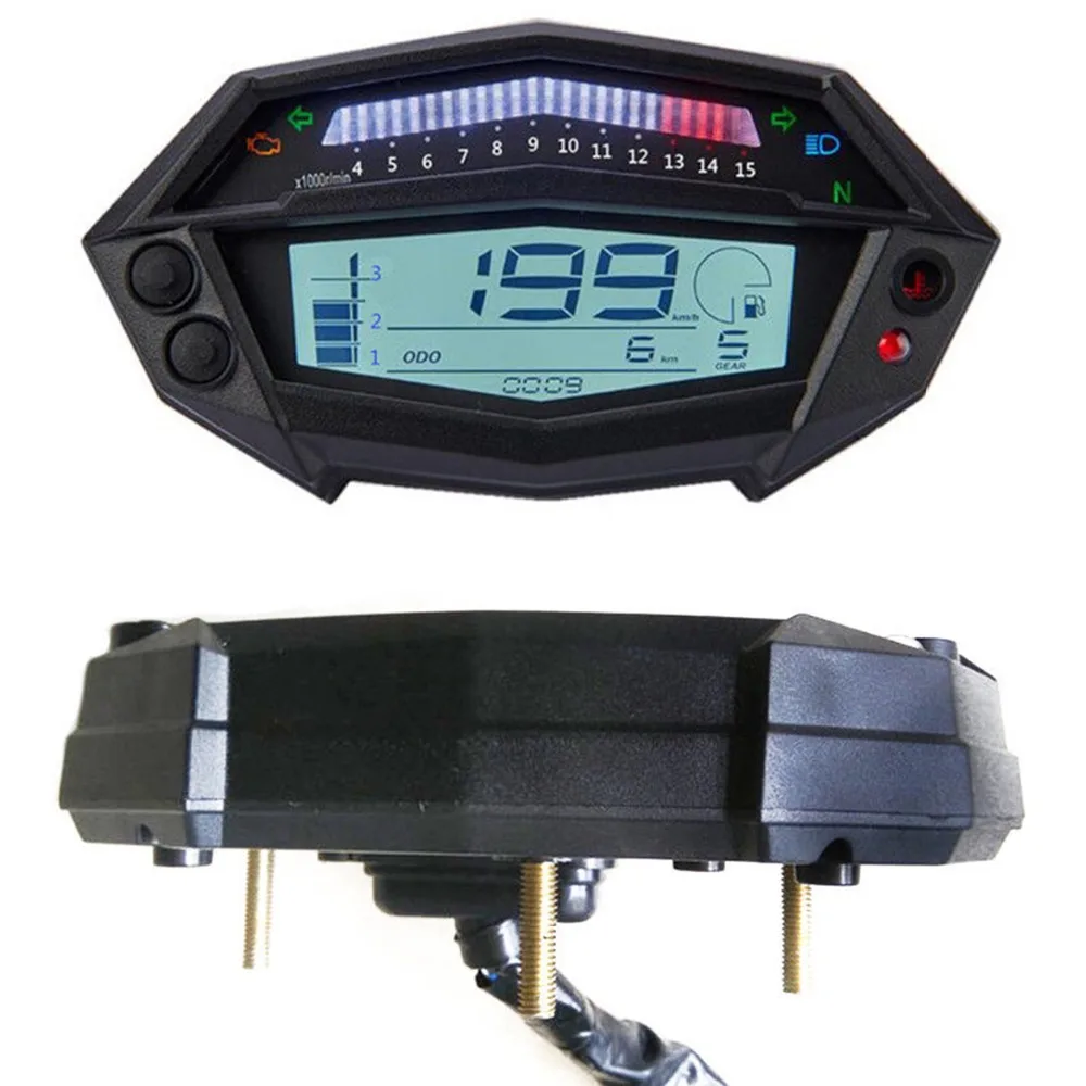 Universal Motorcycle Speedometer LCD Screen Odometer Gauge Speed Sensor For Kawasaki Z1000 1 To 4 Cylinders Motorcycles
