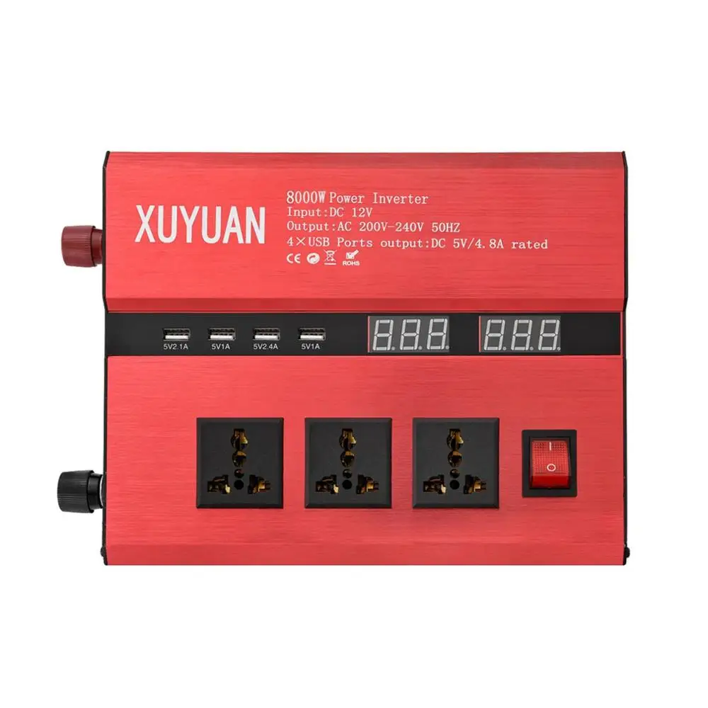 12V to 220-240V 10000 Вт Солнечный инвертор USB светодиодный дисплей AC/DC синусоида конвертер 3000Вт/4000 Вт/5000 Вт Солнечный инвертор светодиодный синусоидальный преобразователь - Цвет: 12V to 220-240V