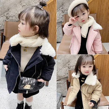 

2020 children's Winter parka Jacket for Girls Clothes Outdoor autumn winter coat Kids clothing velvet toddler overcoat outerwear