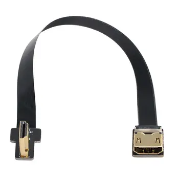 

Cablecc Left Angled 90 Degree HDMI Male to Female FPC Flat Cable for HDTV Multicopter Aerial Photography