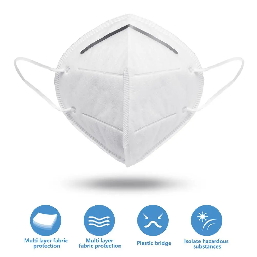 

2/10/20/50 pcs KN95 Protective Masks Anti-Haze Fog PM2.5 Face Masks Nonwoven Mouth Dust Mask Dustproof Mouth Muffle Cover