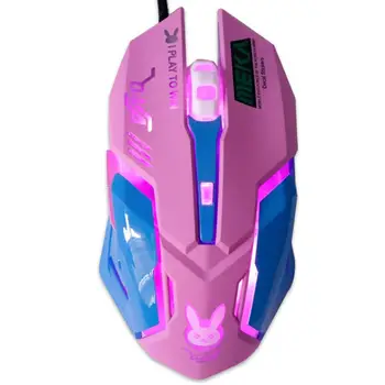 

Pink 6 Buttons 3200DPI Adjustable Gamer Wired Ergonomic LED Optical USB Computer Mouse for PC Laptop Notebook
