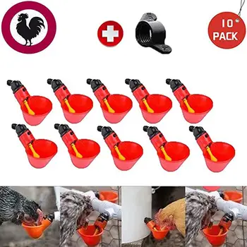 

10PCS Chicken Coop Waterer Fowl Poultry Chick Feeder Water Drinker Bird Automatic Drinking Bowls Farm Supplies