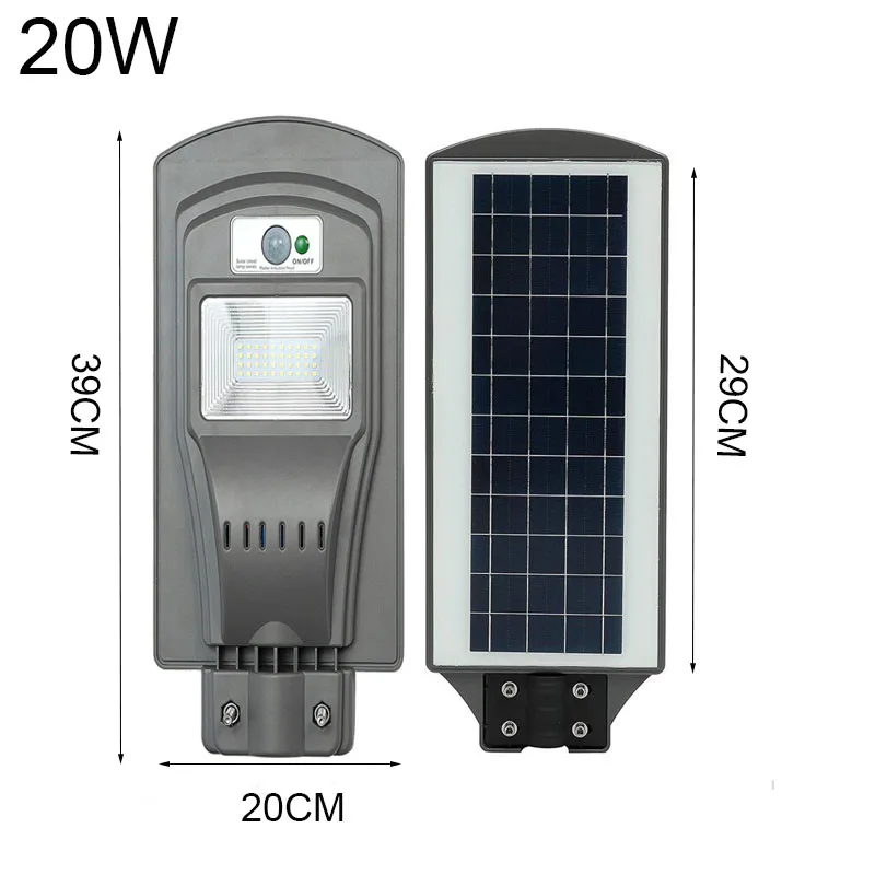 LED Solar Street Light 20W40W60W Super Bright Radar Motion Sensor Waterproof Security Lamp for Garden Yard Wall Light (19)