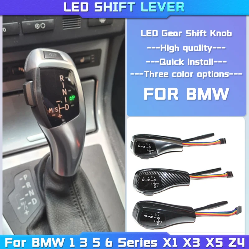 

LED Gear Shift Knob Shifter Lever For BMW 1 3 5 6 Series E90 E60 E46 2D 4D E39 E53 E92 E87 E93 E83 X3 E89 Automatic Accessories