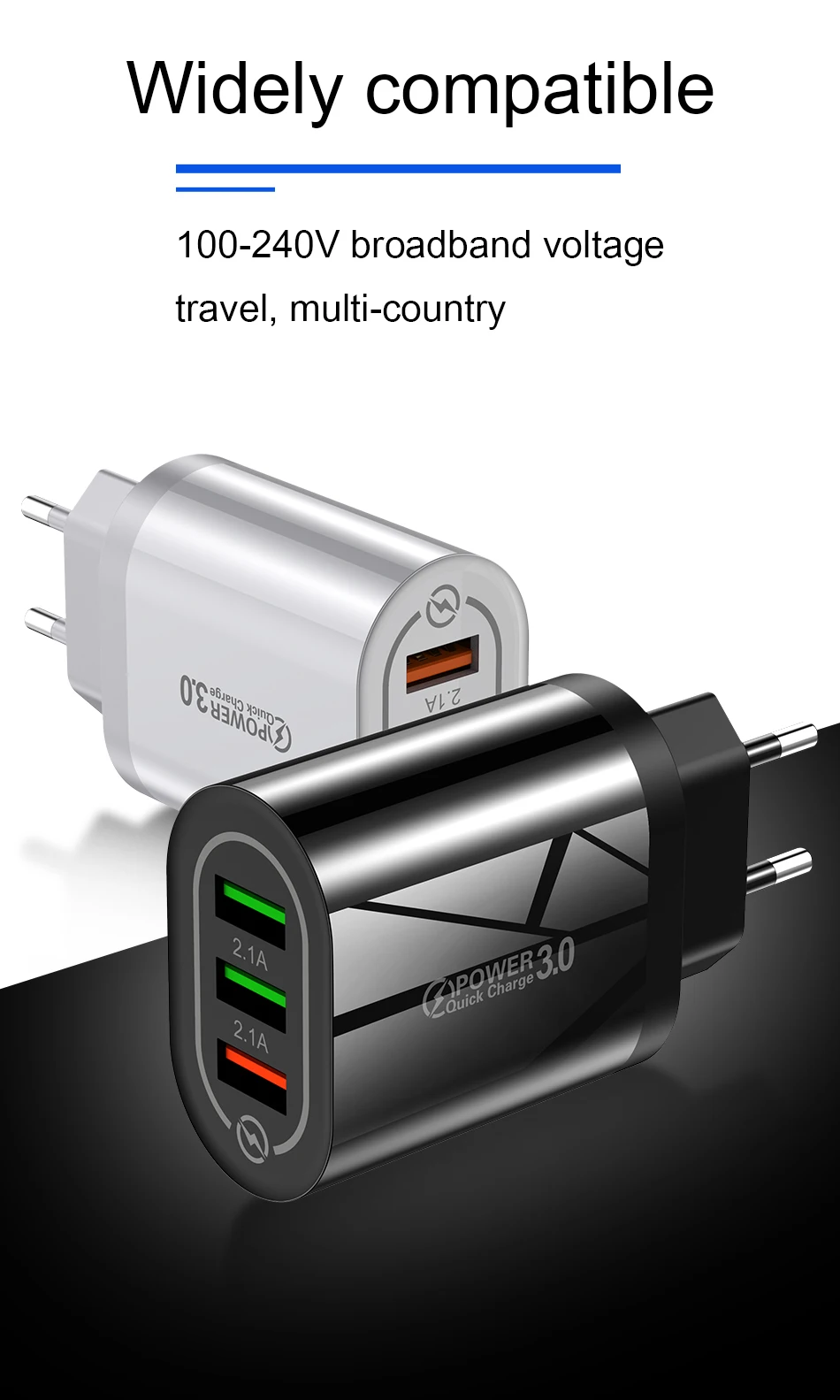 USLION 3A Быстрая зарядка 3,0 USB зарядное устройство EU US дорожное настенное зарядное устройство для iPhone 11 Pro Max samsung huawei Xiaomi Быстрая Зарядка телефона