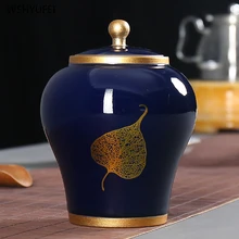 Винтажный Золотой такт керамическая емкость бак влагоуплотнение кофейные бобы чайные конфеты печенье с крышкой домашняя кухонная для хранения бак