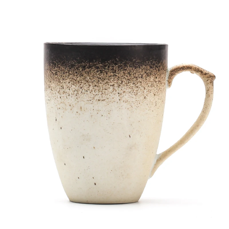 1 Piece Coffee Mug 320ml Ceramic Tea Coffee Cup Hand-made Gradient Porcelain Cups & Mugs 2 Colors Creative Couple Cups Drinkware (5)