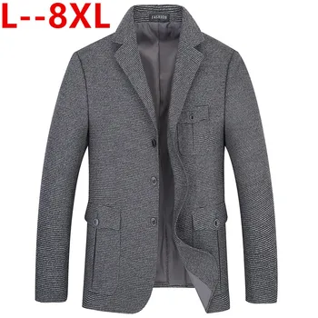 

Plus 10XL 8XL 6XL Blazer Jacket For Men Winter And Autumn Men's Casual Plaid Suit Lapel Slim Fit Stylish Suit Coat Lattice Parka