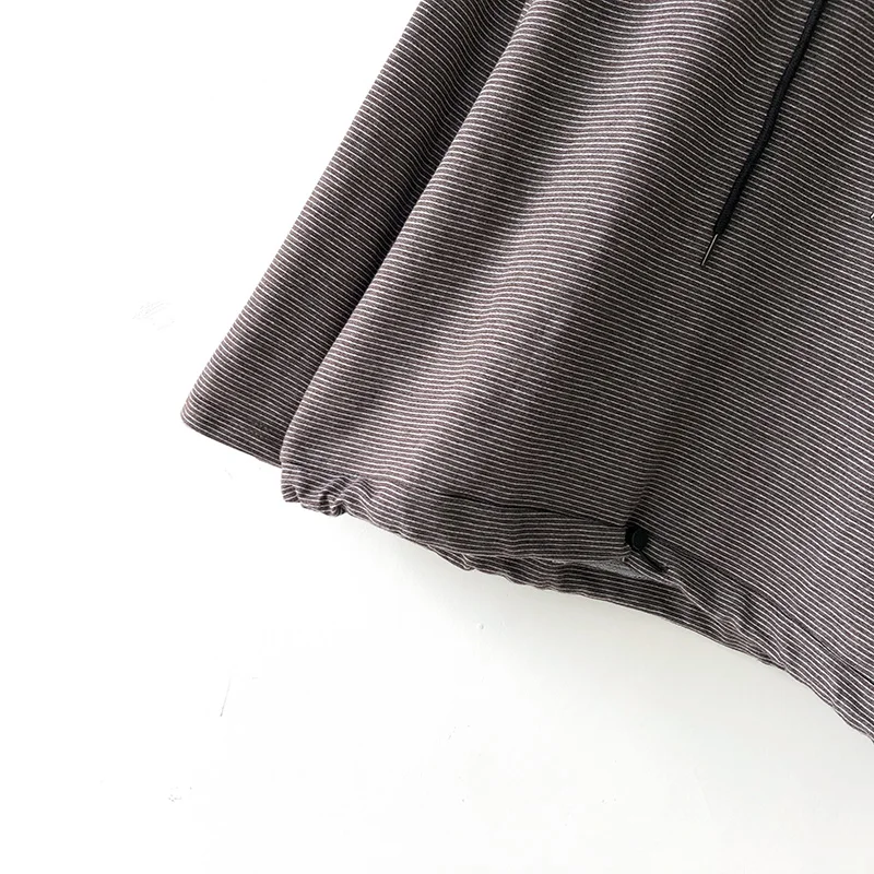 Autumn Casual Women Stripe Shirt Cotton Hooded Long Sleeve Spring Thin Pockets Loose Female Fashion Blouse YoYiKamomo