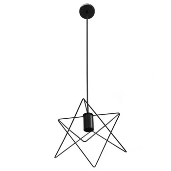 

Cafe Lampshade E27 Iron Chandelier Stereo Pentagram Pendant Light Ceiling