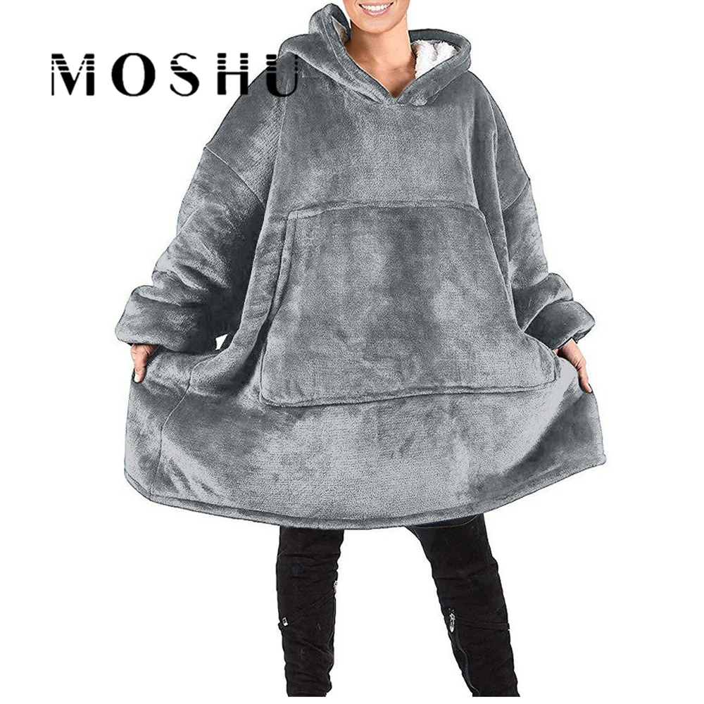 Comprar Invierno sudaderas con capucha mujer sudaderas manta caliente al aire libre abrigos con capucha Comefy con capucha manta Albornoz bata polar