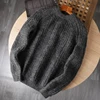 Wool Mohair Men Pullover Autumn Winter Thickening Warm Knitting Sweater Round Neck Raglan Sleeve Solid Long-Sleeve Casual Tops 3